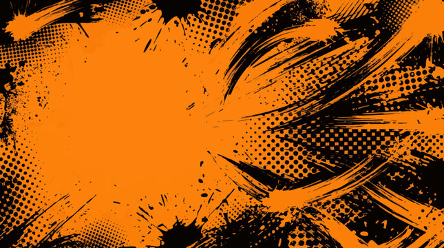 Colorful Grunge Sports Pattern With Abstract Brush Effects