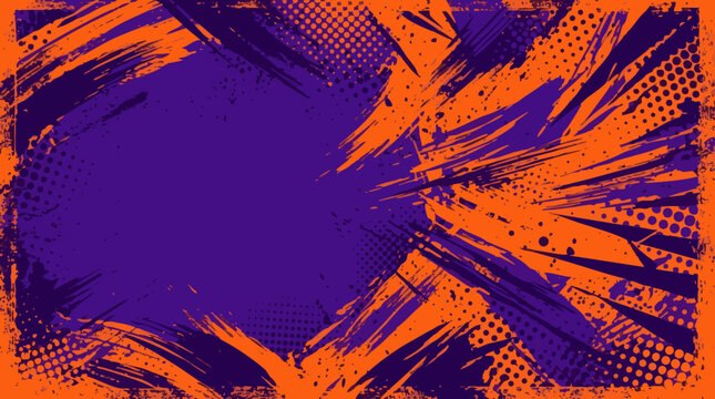 Colorful Sports Background With Bold Cartoon Brush Strokes
