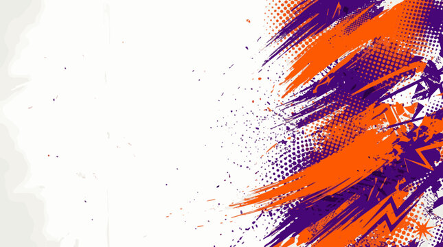 Modern Grunge Cartoon Sports Pattern With Colorful Details