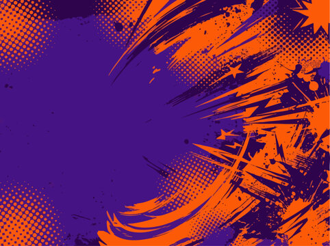 Modern Grunge Sports Wallpaper With Vibrant Cartoon Shapes