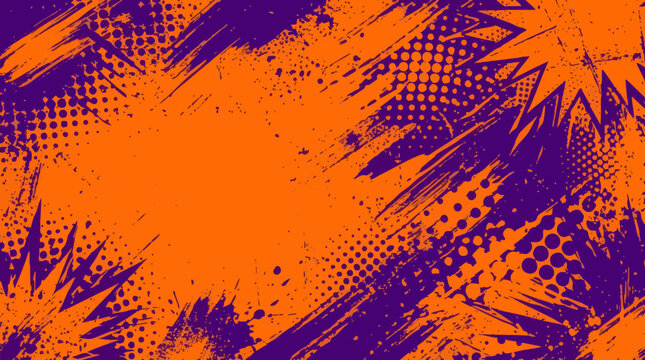 Vibrant Abstract Sports Graphics With Distressed Grunge Effects