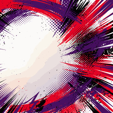 Vibrant Cartoon Pattern With Grunge Halftone Textures
