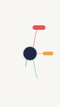 Vertical Mind Map Infographic with Curved Branches and Nodes Template for Social Media
