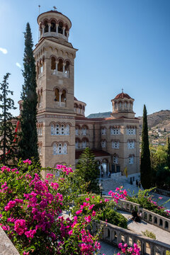 Cathedral of Saint Nectarios (also known as the Holy Trinity Monastery) on the island of Aegina, Greece