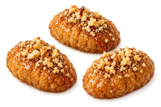 Greek Melomakarona Christmas Honey Cookies with Crushed Walnuts