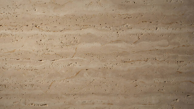 The image shows a macro close-up of a layered, light-tan to beige sedimentary rock surface with natural parallel strata and fine hairline cracks