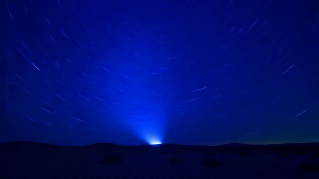 Zodiacal light glowing above a desert