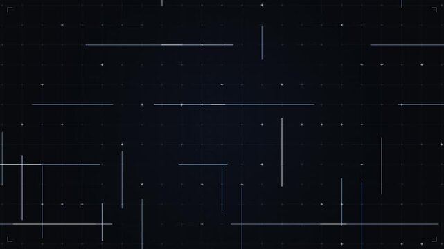 Abstract digital background with glowing blue lines and grid pattern, futuristic technology concept, data visualization interface, dark background with subtle light nodes and geometric elements