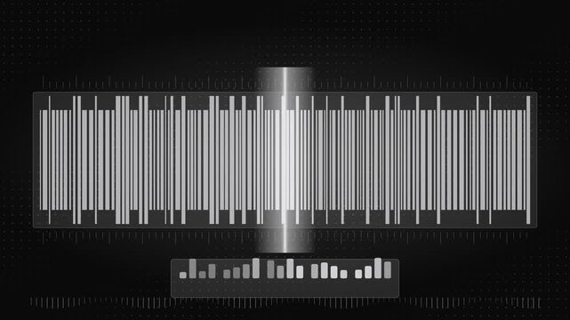 Business black and white barcode seamless loop motion background