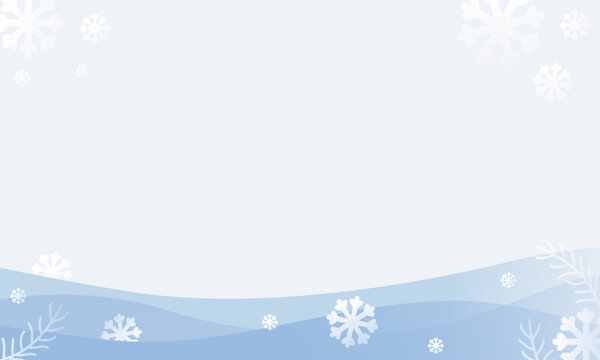 Winter snowflake background vector, Blue snow christmas banner, copy space