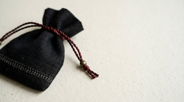 Elegant black drawstring pouch, a perfect small gift bag, embodying black friday luxury for precious keepsakes or festive surprises