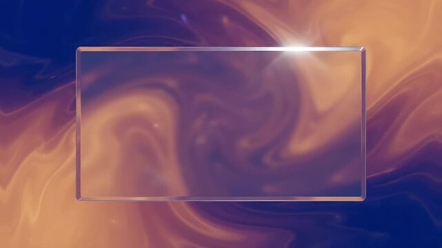 Liquid glass glassmorphism rectangle landscape in elegant style abstract background copy space 4k video resolution