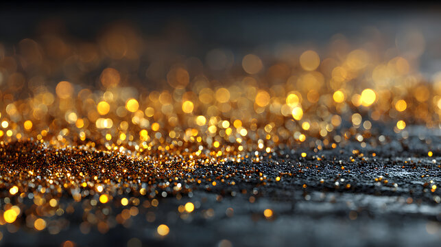 Luxury black computer wallpaper, gold glitter texture