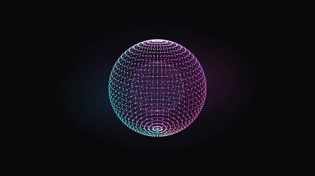 Seamless Wireframe Polyhedron 3 D Morph with Cyberpunk Neon Glow and Dynamic Lighting