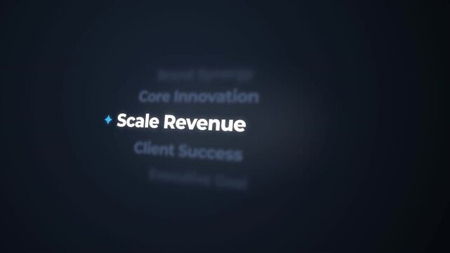 Business Strategy Terms Animated List for Corporate Presentation