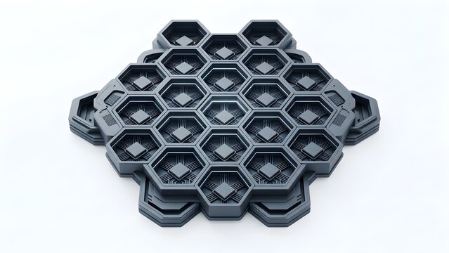 Minimalist Monochrome Quantum Lattice 3D Render