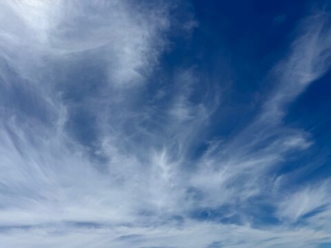 Blue sky covered with cirrus clouds