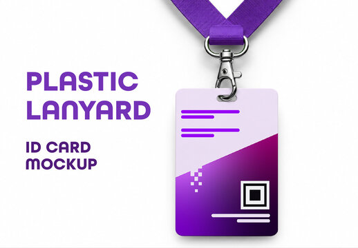Plastic Lanyard ID Card Mockup