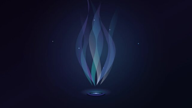 Futuristic holographic energy beam animation with glowing light streams and portal projector, cyber tech motion graphic for sci-fi presentation and background