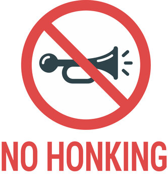 No Honking Traffic Sign