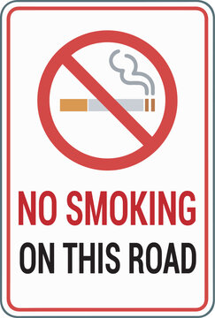 No Smoking on This Road Safety Sign