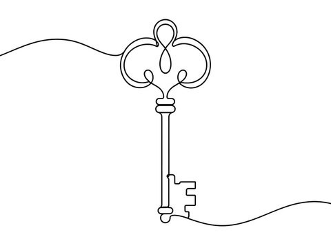 鍵の一筆書きイラスト