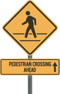 Pedestrian Crossing Ahead Warning Sign