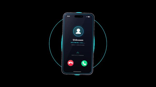 Generic Mobile Device Showing An Incoming Call Screen With Notification