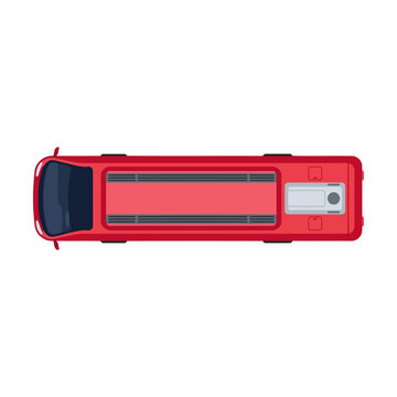 Red ambulance vehicle with open back doors Vector