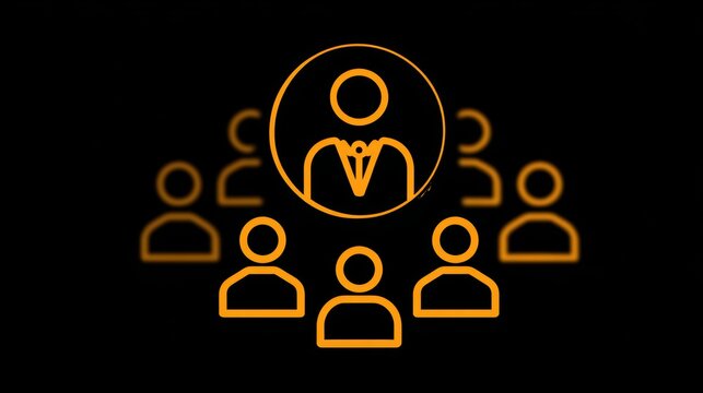 HRM or Human Resource Management, manager icon which is among staff icons for human development recruitment leadership and customer target, resume, interview. generate by AI