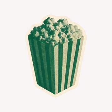 Vintage popcorn box illustration