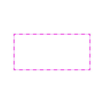 Dashed magenta rectangle border - dotted line selection frame icon