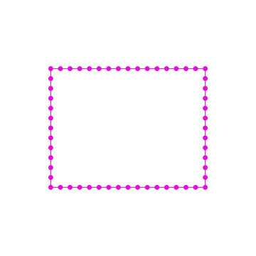 Dotted magenta rectangle with circle points - decorative dot border frame