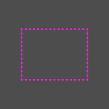 Dotted magenta rectangle with circle points - decorative dot border frame