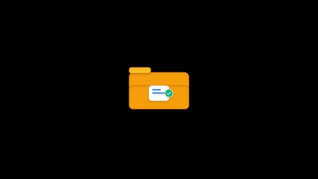 Document Approved Animation with Verification Checkmark and Digital Approval Icon