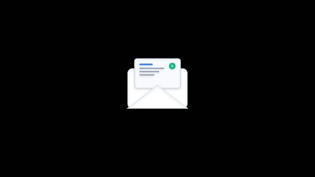 Email Successfully Sent Animation with Confirmation Icon and Message Notification
