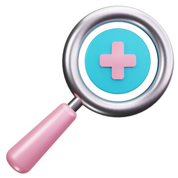 Zoom In Magnifying Glass Plus Camera Interface 3D Illustrations