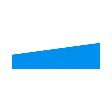 Blue trapezoid slanted shape - rising growth geometric block