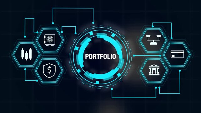 Investment portfolio diversification and asset management concept