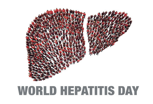 World Hepatitis Day Illustration Featuring Liver Made From Red Blood Cell Symbols
