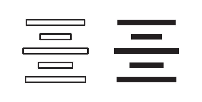 Align center icon flat outline in black