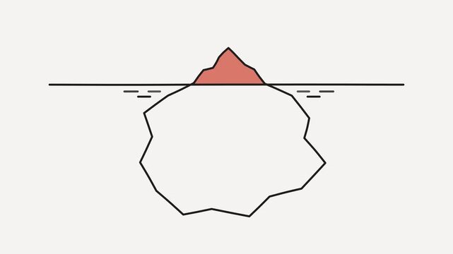 Coral Iceberg Shape With Waterline and Ripples