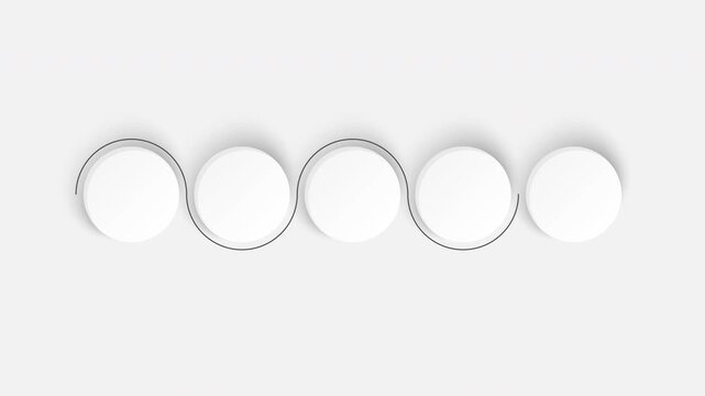 Five circular elements animated infographic template. A layout for creating business reports and presentations