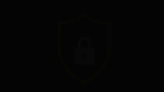 Animated Shield Icon with Lock and Unlock States for Cybersecurity and Data Protection Concepts.