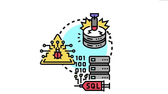 Illustrating database security concepts, safeguarding information from cyber threats, data breaches, and sql injection attacks to maintain system integrity
