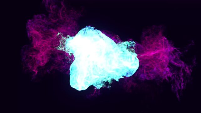 3d render swirl of glow particles Bioenergy particle bloom d render glowing mint green cyan cloud bursts forming floral shapes, soft edges and loopable motion for logo reveals, scifi UI accents