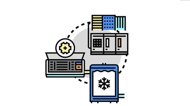 Chill unit refrigeration control monitoring system illustrating the complex process of maintaining optimal temperature and climate within commercial or industrial settings through automated management