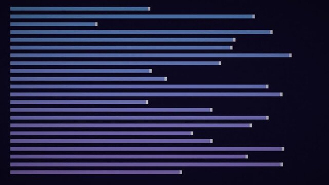Horizontal visualizer bars extending in rhythm, purple music background
