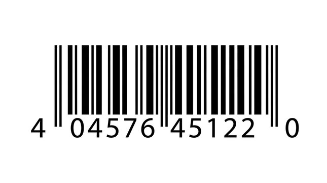 Black and white barcode scan code with numbers