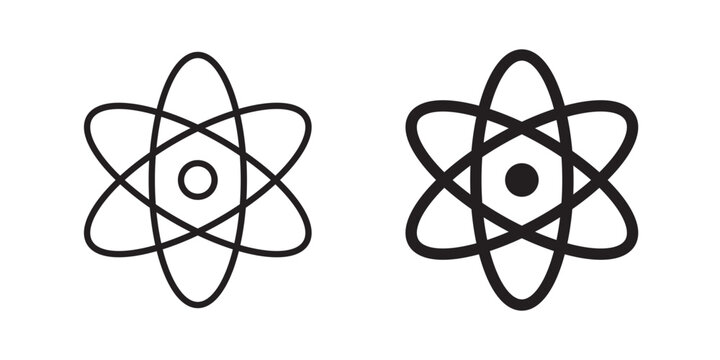 React icon flat outline in black